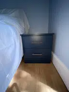 Alby blue bedside drawers made to measure to perfectly fit the opening